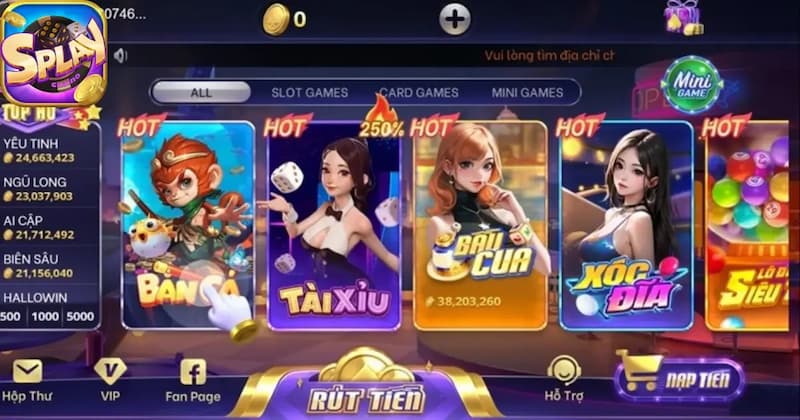 Splay: Game bài đổi thưởng uy tín nạp bằng thẻ cào 2 Các trò chơi đổi thưởng cực hot