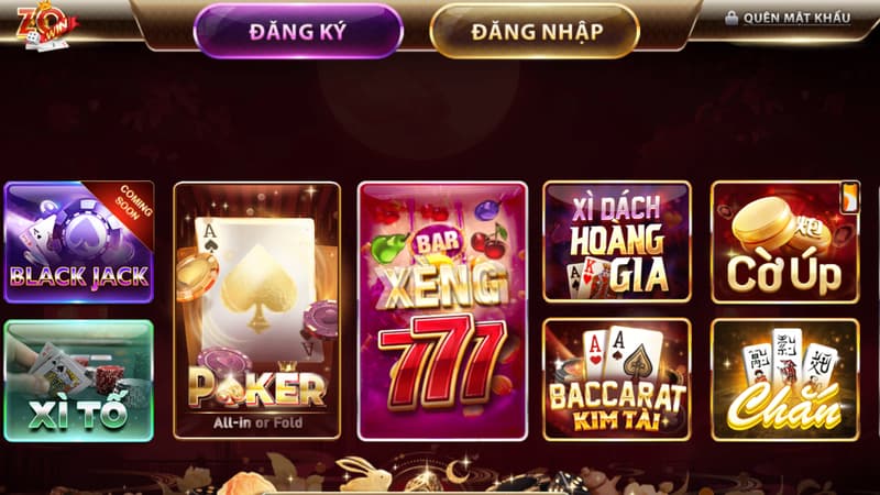 Zowin: Game bài đổi thưởng uy tín - Zô chơi là thắng 3 Tổng hợp các tựa game cá cược online hot tại Zowin